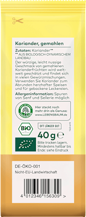 Koriander gemahlen  LEBENSBAUM