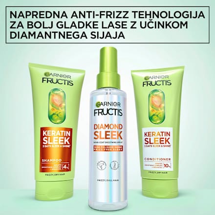 Balzam za neukrotljive, suhe lase Keratin Sleek GARNIER FRUCTIS