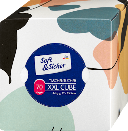 Taschentücher Box XXL Cube 4-lagig sortiert Soft&Sicher