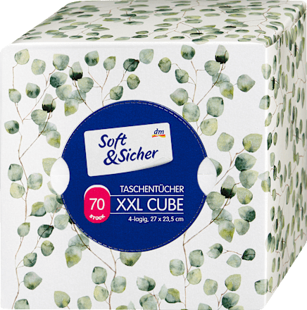 Taschentücher Box XXL Cube 4-lagig sortiert Soft&Sicher