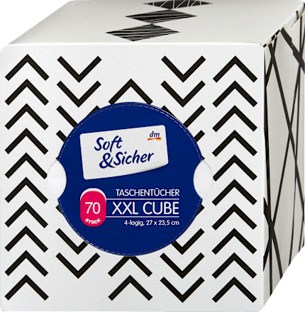 Taschentücher Box XXL Cube 4-lagig sortiert Soft&Sicher