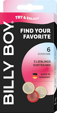 Kondome Find your Favorite, Breite 56 & 52mm BILLY BOY