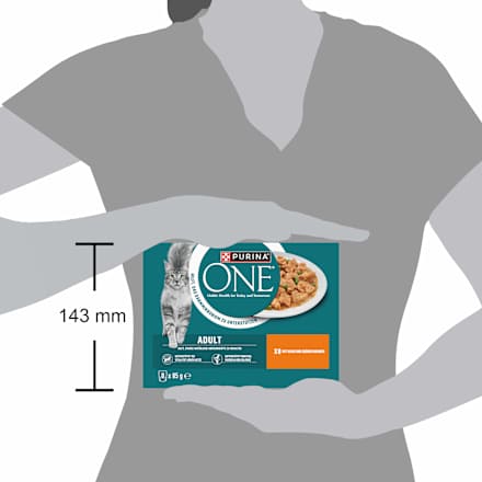 Nassfutter Katze Huhn mit grünen Bohnen, Multipack (8x85 g) PURINA ONE