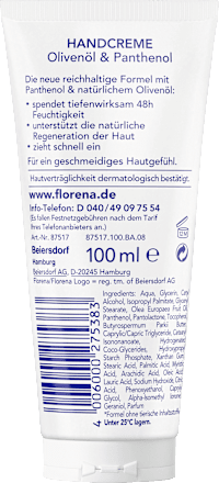 Handcreme intensive Pflege Olivenöl & Panthenol Florena