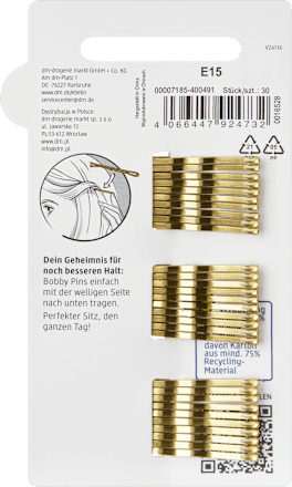 Haarschieber kurz, goldfarben ebelin