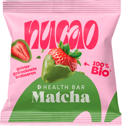 Trockenfrüchte Crunchy Matcha Erdbeeren nucao