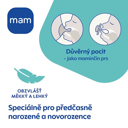 silikonový dudlík Comfort modrý, 3-12m mam