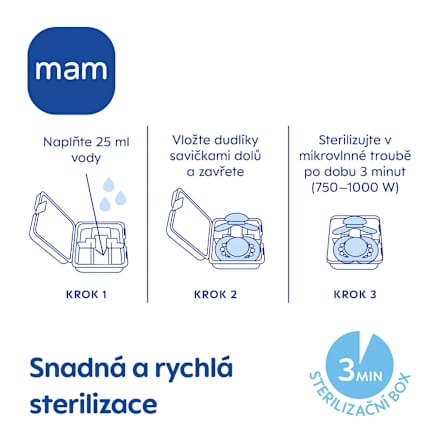 silikonový dudlík Comfort modrý, 3-12m mam