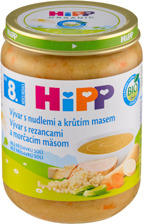 BIO Vývar s nudlemi a krůtím masem HiPP