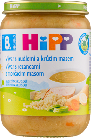 BIO Vývar s nudlemi a krůtím masem HiPP