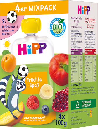 Quetschie Früchtespaß Mixpack ab 1 Jahr (4x100 g) HiPP