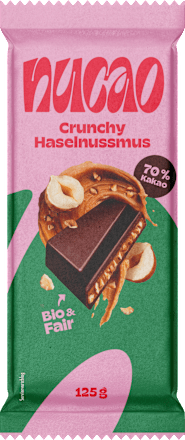 Schokolade, Crunchy Haselnussmus, vegan nucao