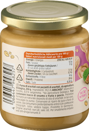 Crema di arachidi bio crunchy dmBio