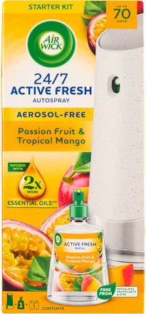 Difuzér a náplň do osviežovača vzduchu 24/7 Active Fresh marakuja a tropické mango AIR WICK