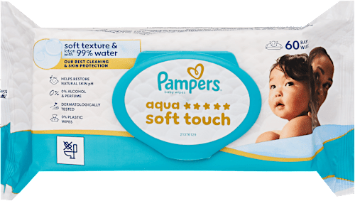 Nedves törlőkendő Aqua Soft Touch 99% vízzel Pampers