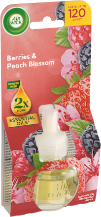 Náplň do elektrického osviežovača Essential Oils - lesné plody a broskyňový kvet AIR WICK