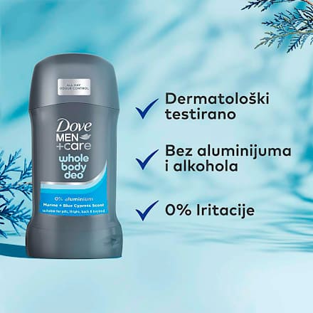 Dezodorans u stiku za celo telo, Marine & Blue Cypress  Dove MEN+CARE