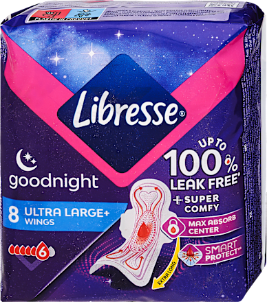 Éjszakai egészségügyi szárnyas betét, Ultra Extra Large+ Libresse