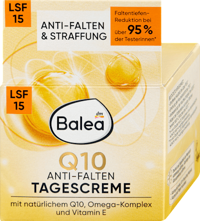 Dnevna krema za obraz proti gubam z naravnim koencimom Q10, omega kompleksom in vitaminom E, ZF 15 Balea