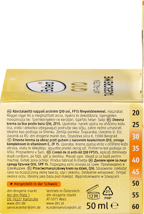 Dnevna krema za obraz proti gubam z naravnim koencimom Q10, omega kompleksom in vitaminom E, ZF 15 Balea