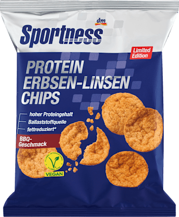 Protein Erbsen-Linsen-Chips, BBQ-Geschmack Sportness