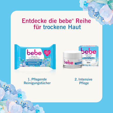 Pflegende Reinigungstücher mit Vitamin E und Glycerin bebe