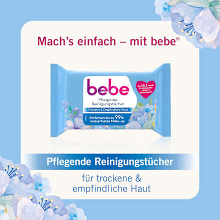 Pflegende Reinigungstücher mit Vitamin E und Glycerin bebe