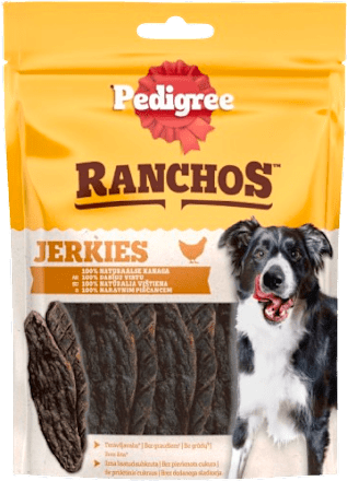 Dopolnilna hrana za odrasle pse - Ranchos Jerkies s 100 % naravnim piščancem Pedigree