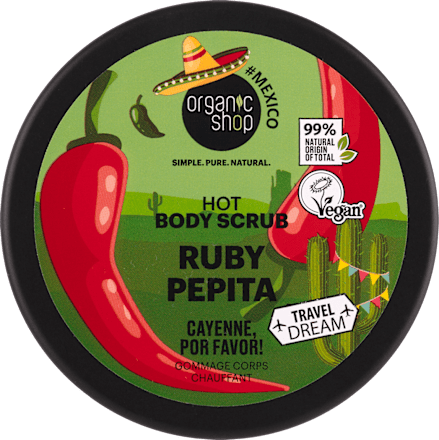Hrejivý telový peeling Ruby Pepita organic shop