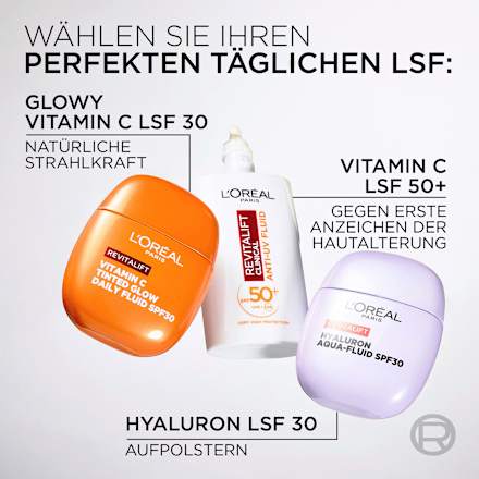 Tagescreme Vitamin C getönter Glow tägliches Fluid LSF 30 L'ORÉAL PARiS REVITALIFT