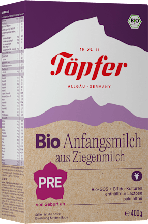 Anfangsmilch Pre aus Ziegenmilch von Geburt an Töpfer