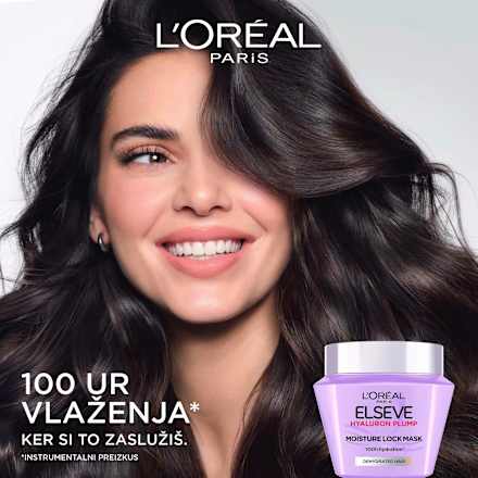 Maska za dehidrirane lase Hydra Hyaluronic L'ORÉAL PARiS ELSEVE