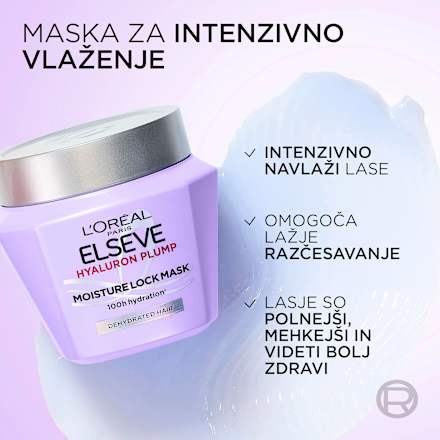 Maska za dehidrirane lase Hydra Hyaluronic L'ORÉAL PARiS ELSEVE