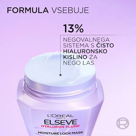Maska za dehidrirane lase Hydra Hyaluronic L'ORÉAL PARiS ELSEVE