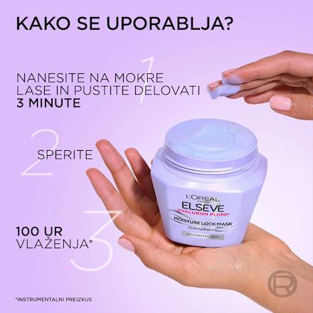 Maska za dehidrirane lase Hydra Hyaluronic L'ORÉAL PARiS ELSEVE