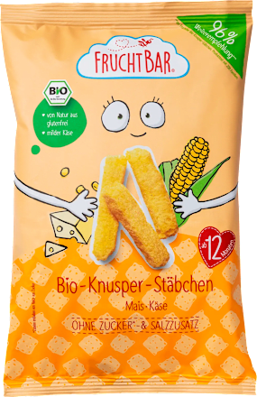 bio kukuřičné křupky s příchutí sýra FruchtBar