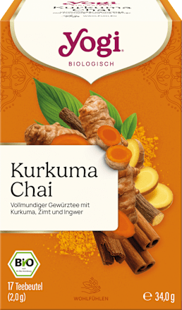 Gewürztee "Kurkuma Chai" mit Kurkuma, Zimt & Ingwer (17 Beutel) YOGI TEA