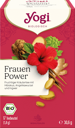 Kräutertee "Frauen Power" mit Hibiskus, Angelikawurzel & Ingwer (17 Beutel) YOGI TEA