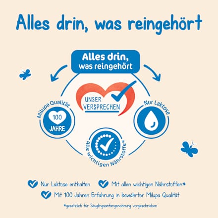 Anfangsmilch Pre Milumil von Geburt an Milupa