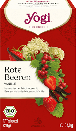 Früchtetee Rote Beeren Vanille (17 Beutel) YOGI TEA