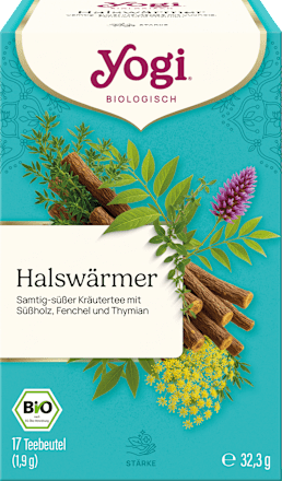 Kräutertee "Halswärmer" mit Süßholz, Fenchel & Thymian (17 Beutel) YOGI TEA