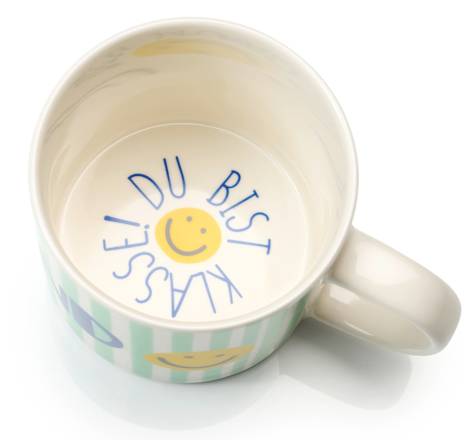 Trinkbecher aus Keramik Schulkind, blau/mint (300 ml) BOLTZE
