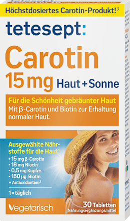 Carotin Haut + Sonne Tabletten 30 St tetesept