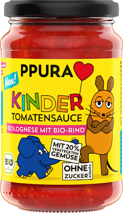 Tomatensauce, Bolognese mit Rindfleisch für Kinder PPURA
