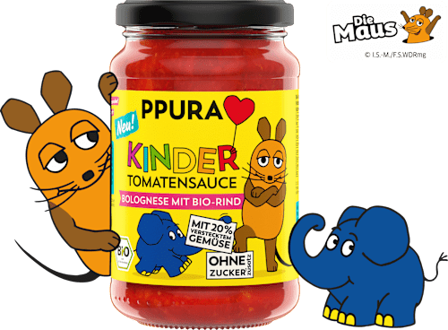 Tomatensauce, Bolognese mit Rindfleisch für Kinder PPURA