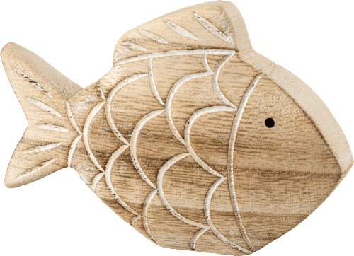 Fisch aus Holz, natur-weiß (8,5 cm) BOLTZE