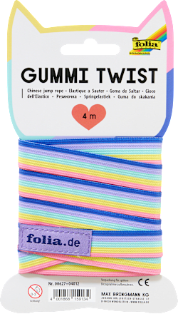 Gummi-Twist Rainbow, mehrfarbig (21,5x11,5x1,5 cm) folia