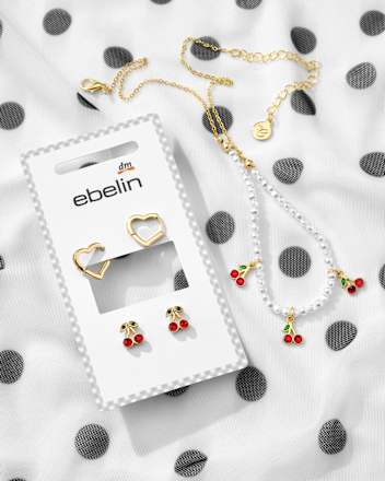 Halskette mit Perlen & Kirschen, Gold-Optik ebelin