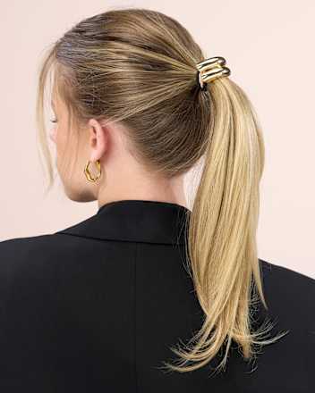 Haargummi mit Metallapplikation, schwarz/Gold-Optik ebelin