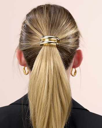 Haargummi mit Metallapplikation, schwarz/Gold-Optik ebelin